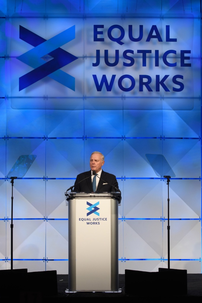 Judge Holmes on stage, 2018