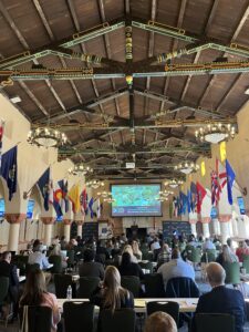 Photo of the Great Hall at Stetson, where attendees sit and watch Equal Justice Works CEO Verna Williams share welcome remarks
