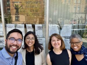 Photo of Equal Justice Works staff (L-R): Richard Long, Leeja Patel; with UPLC Center Executive Director Kate Walz; and Equal Justice Works CEO Verna Williams