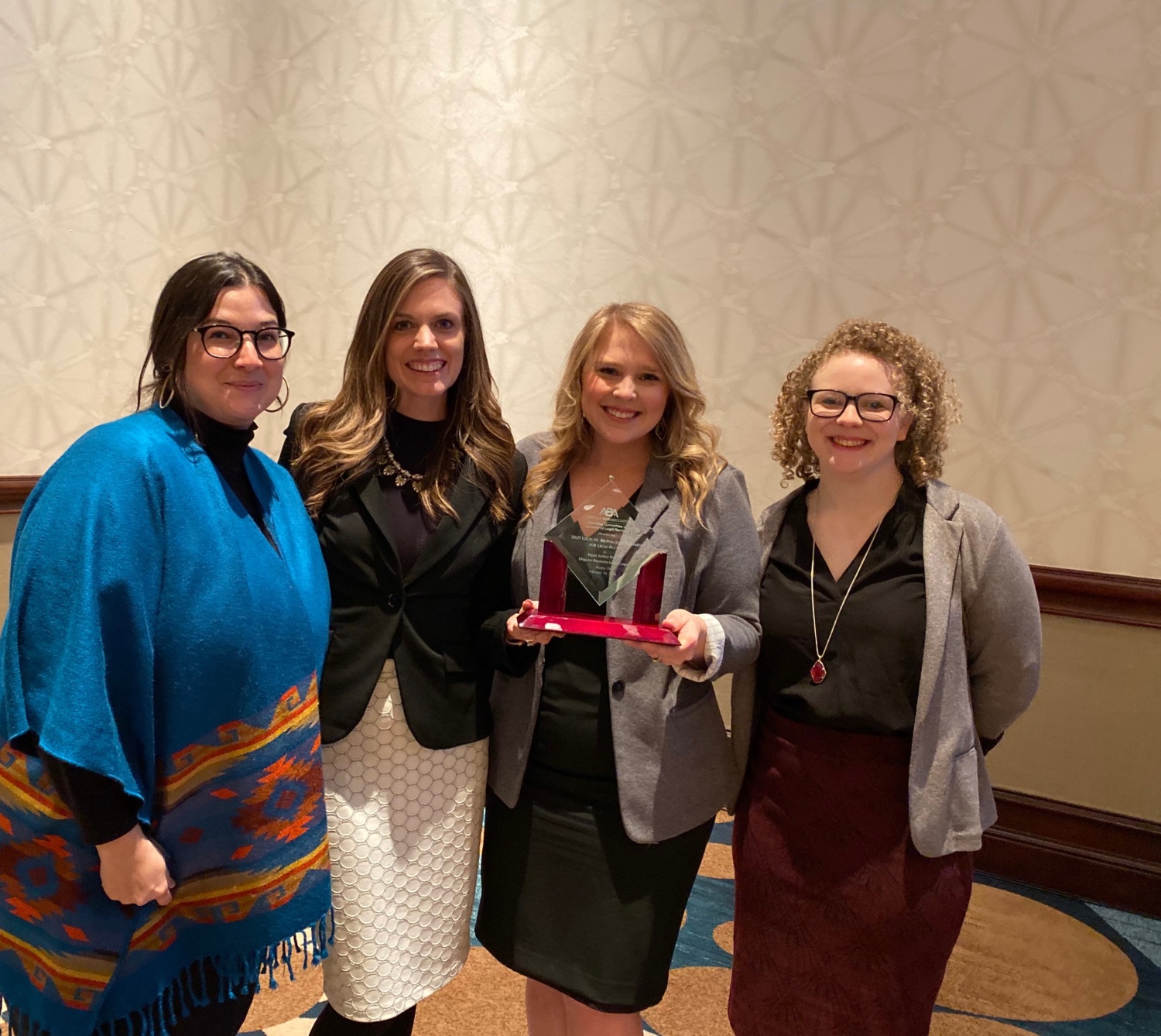 Disaster Recovery Legal Corps Fellows and Staff Member Linda Anderson Stanley with American Bar Assoication Brown Select Award