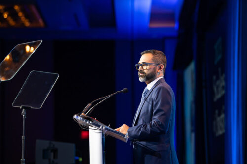 Photo of Diego Cartagena sharing his remarks at the 2023 Scales of Justice