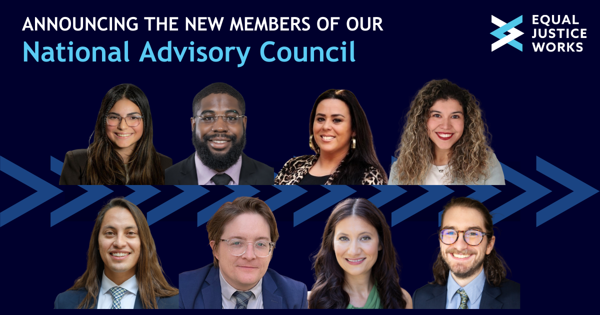 Graphic announcing the new Members of our National Advisory Council with eight headshots
