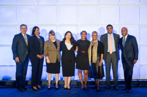 2025 Scales of Justice program participants (L-R) Frank Jimenez, Archi Pyati, Adrieanna Hutson, Taylor Sartor, Bri Crawford, Verna Williams, Rishi Varma, and Ernest Greer