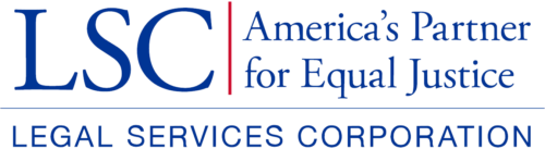 Logo for the Legal Services Corporation. Reads: America's Partner for Equal Justice